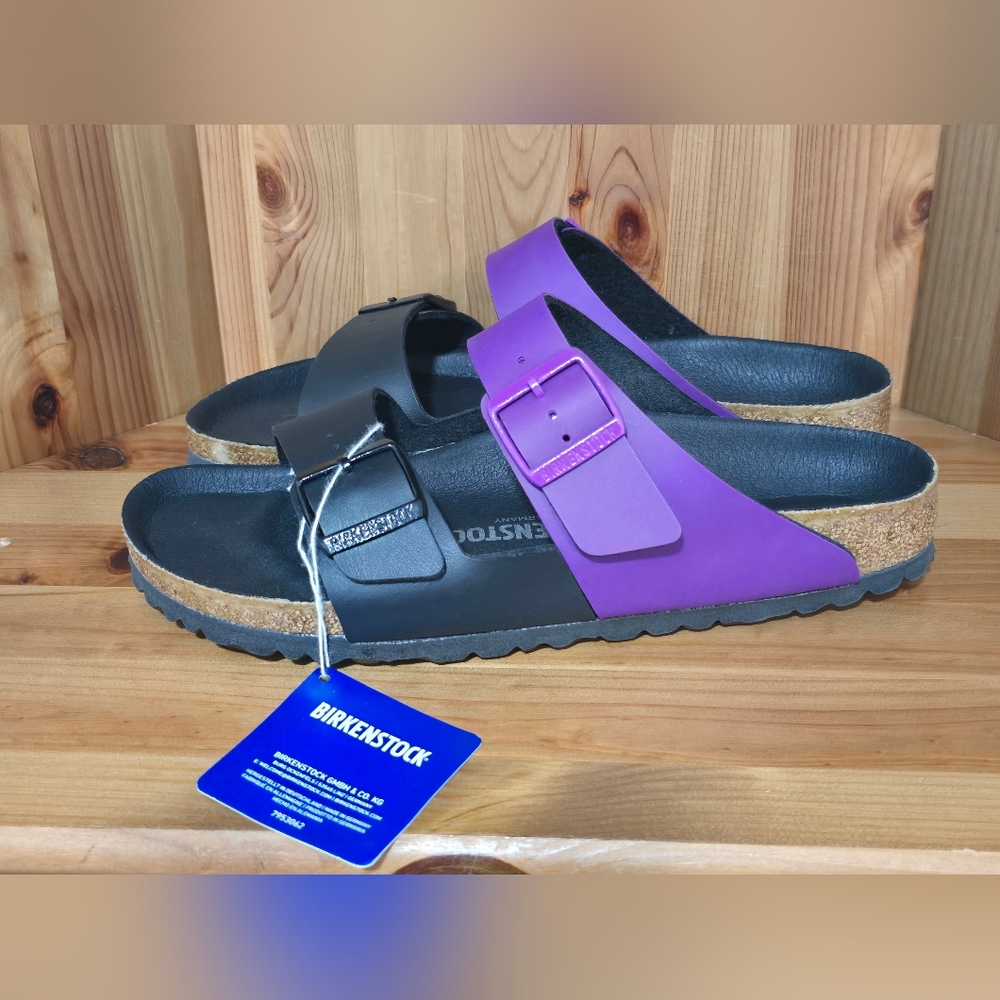 Birkenstock Two-Tone Black and Purple Sandals